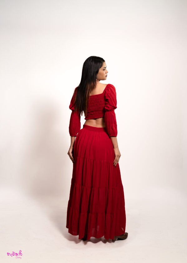 ladies red maxi set