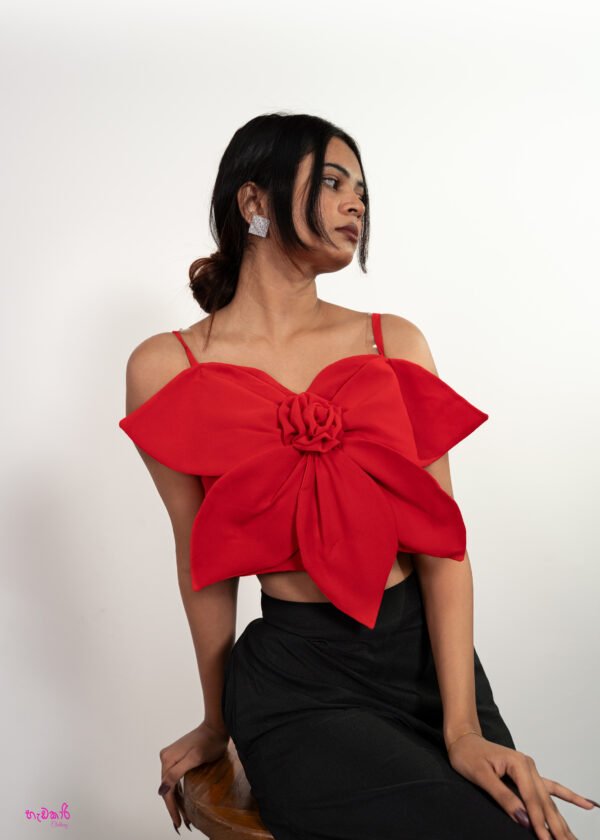 elegant red blouse pant set