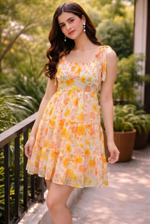 floral tie strap dress
