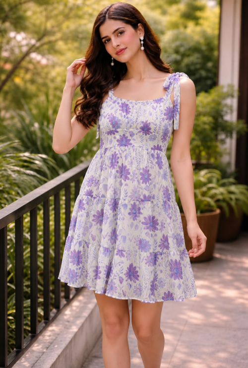 floral tie strap dress