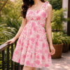 floral tie strap dress