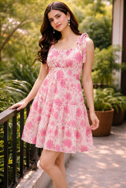 floral tie strap dress