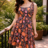 floral tie strap dress