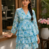 Azure Bloom Tier Dress