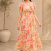 Soft Floral Tiered Maxi