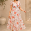 Soft Floral Tiered Maxi