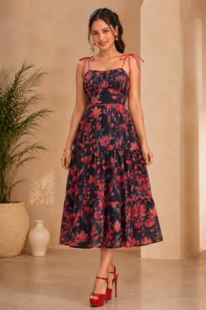 Crimson Bloom Dress