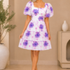 Puff Sleeve Floral Mini Dress