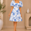 Puff Sleeve Floral Mini Dress