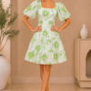 Puff Sleeve Floral Mini Dress