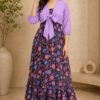 Floral Dress with Cover-Up