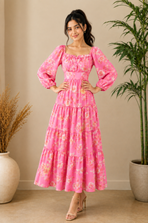 Pastel Floral Maxi Dress